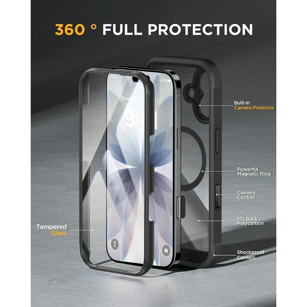 Miracase for iPhone 17 Case 6.3'', FullBody Bumper Military Drop Protection O...